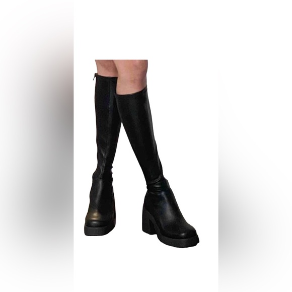 Steve Madden Baily Knee High Platform Boot (Women) (Narrow Calf)‎ Black Size 10 - Picture 4 of 8